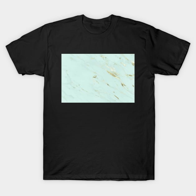 Green and gold marble background T-Shirt by Jenmag